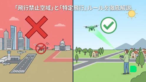 知らずに飛ばせば即違法?ドローンの「飛行禁止空域」と「特定飛行」ルールを徹底解説